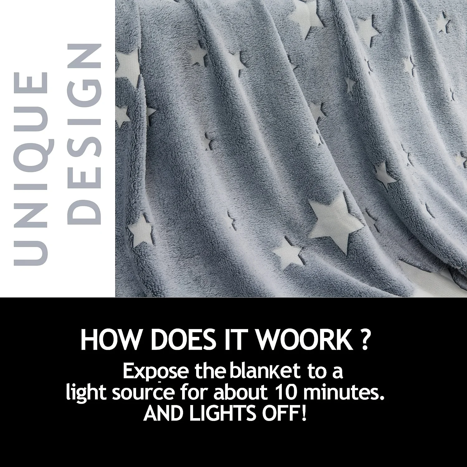 1pc Glow in The Dark Moon Throw Blanket for Boys Girls, Luminous Blanket Birthday for Kids Toddlers, Cozy Soft Blankets 6
