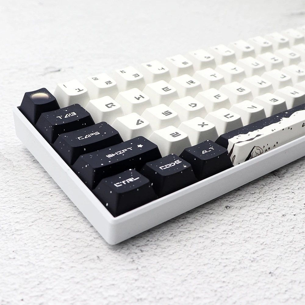 Outer Space Pbt Keycaps Perfil Cereja Sublimação de Corante Keycap para Gk61 64 68 60 Layout Teclado Mecânico Gaming Iso - Imagem 3