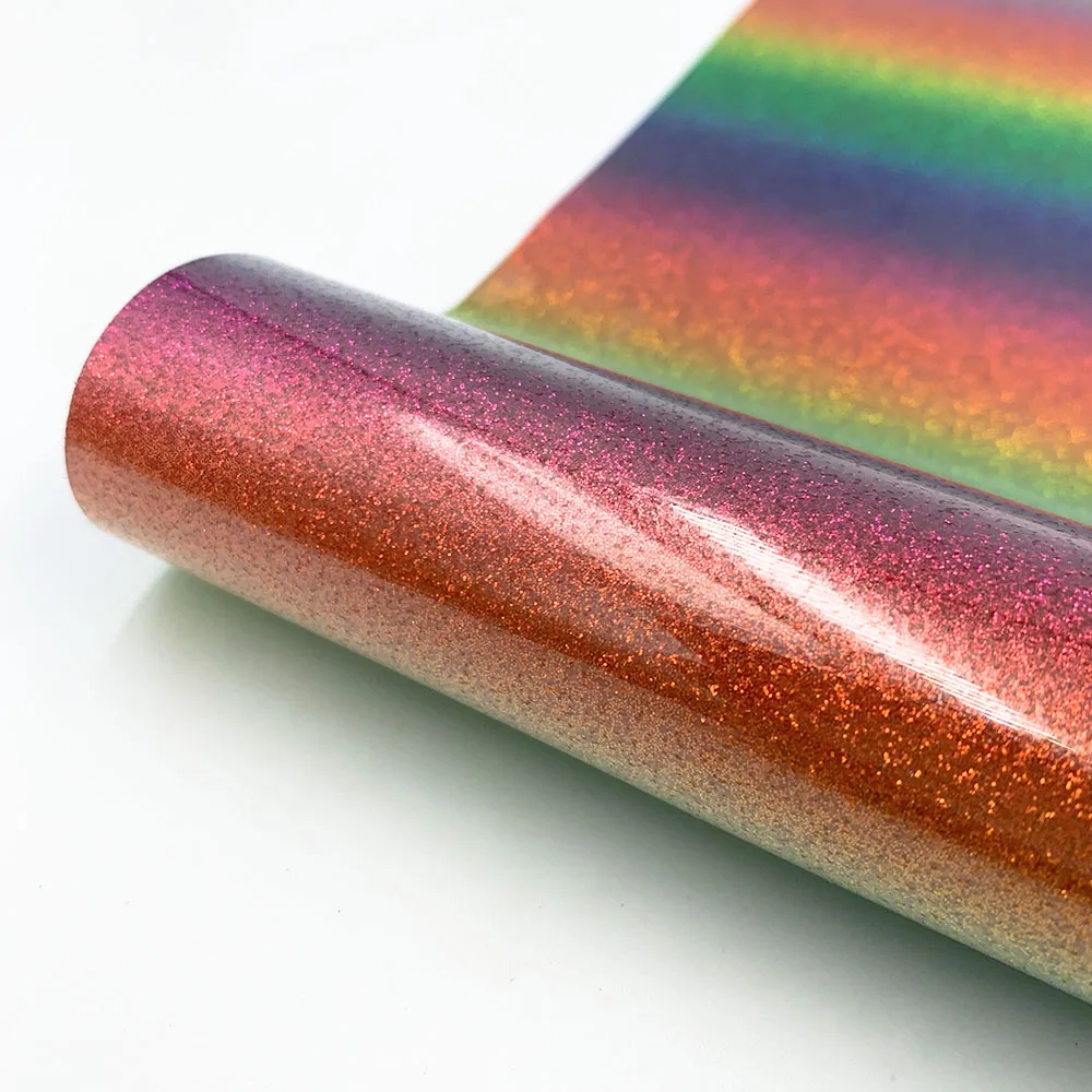 Vibrant Glitter Heat Transfer Vinyl for DIY T-Shirts and Gifts - 38 Assorted Colors