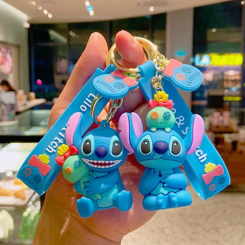 

Stitches Keychains Doll Scrump Lilo Stitch Car Key Ring Pendant Cartoon Handbags Accessories Christmas Gifts