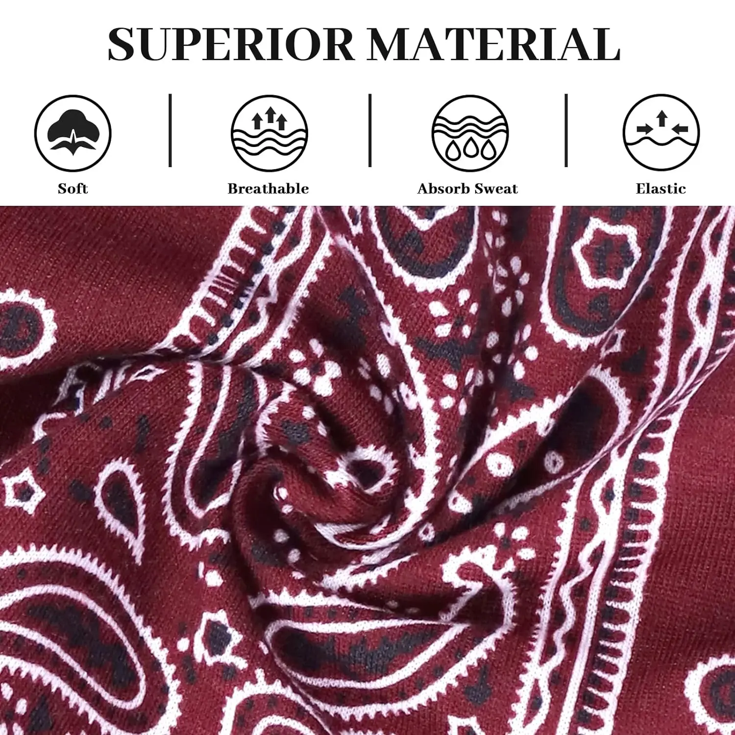 Cashew-Print Stirnbänder für Frauen breite Boho Turban Headwrap Baumwoll knoten elastische Haar bänder Bandeau Sport Workout Haarschmuck – Detail 10