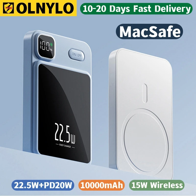 

10000mAh New Magnetic Wireless Power Bank 22.5W Fast Charger For iPhone 12 13 14 15 15Pro Max Magsafe Powerbank External Battery