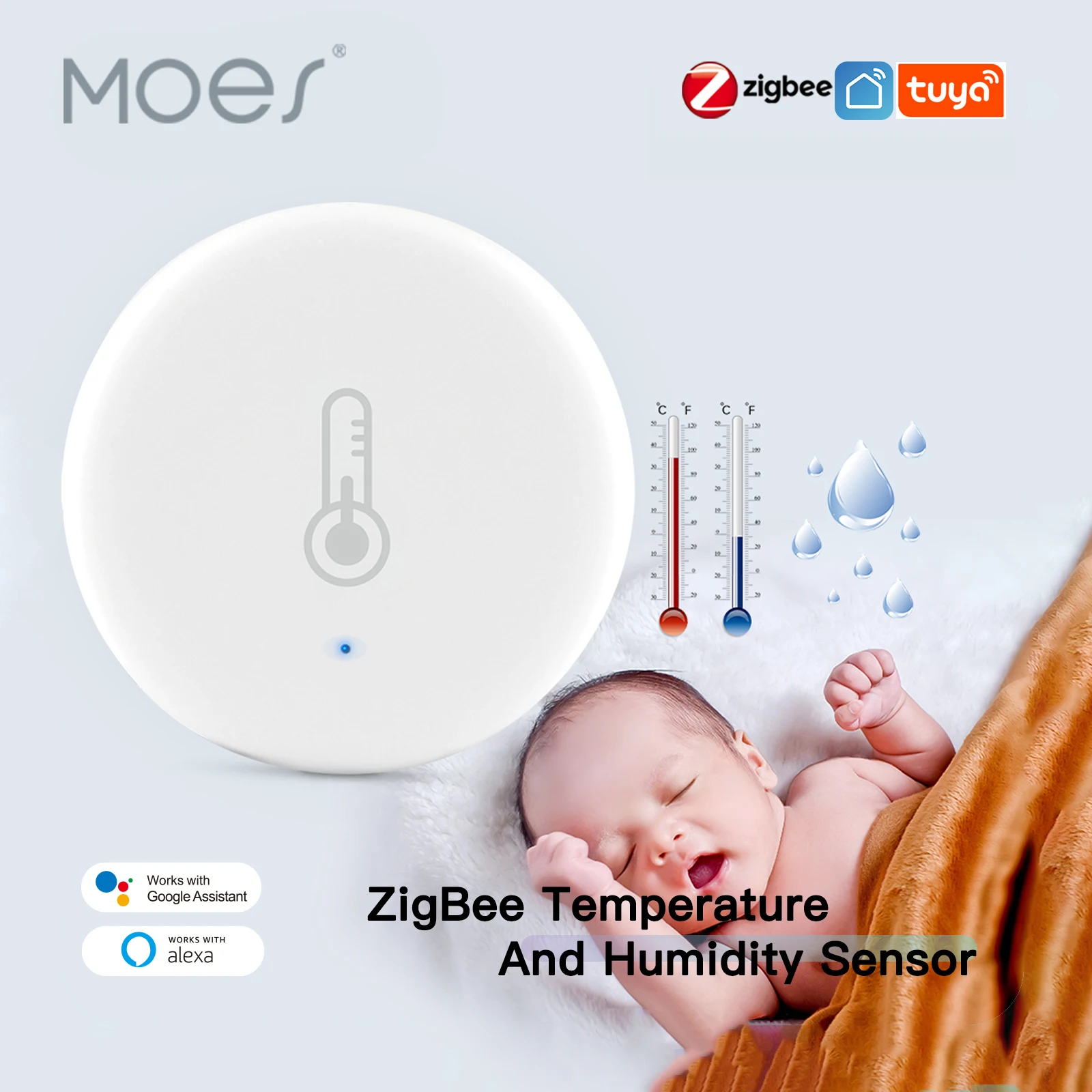 ZigBee Temperature And Humidity SensorMini Smart Thermometer Detector –  MOES