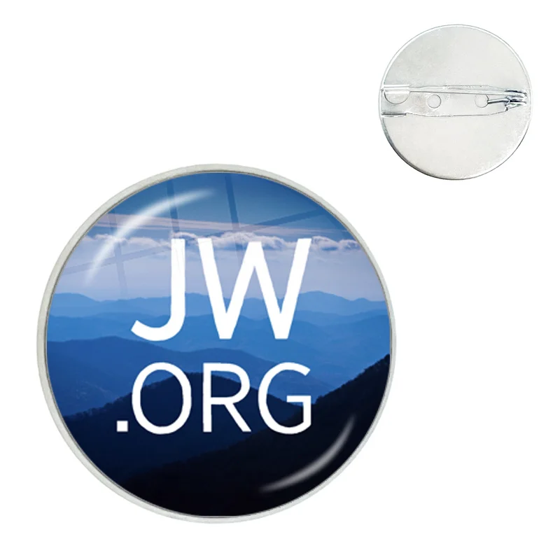 New Fashion JW.ORG Lapel Pins Steampunk Jehovah's Witnesses Collar Pin Glass Gem Photo Cabochon Brooch Jewelry Gift