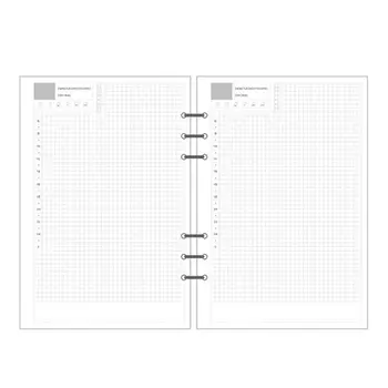 Agenda giornaliera mensile Linea Lista delle cose da fare Dot 45 fogli Pagina interna a fogli mobili Ricarica per notebook Ricarica di carta Raccoglitore Pagina interna