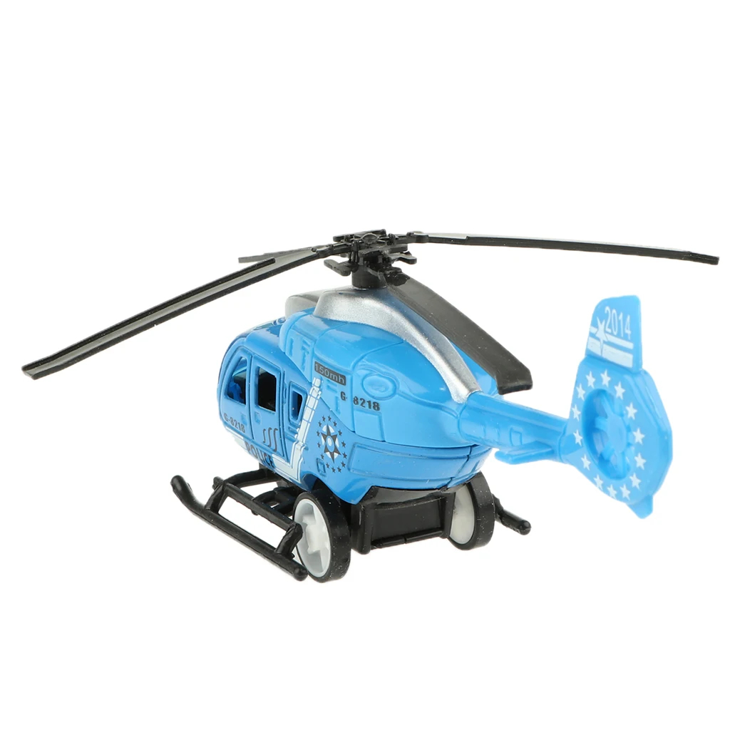 1/43 Diecast Helicopter Model Mini Alloy Vehicles Toy for Kids Toddlers Boys Girls