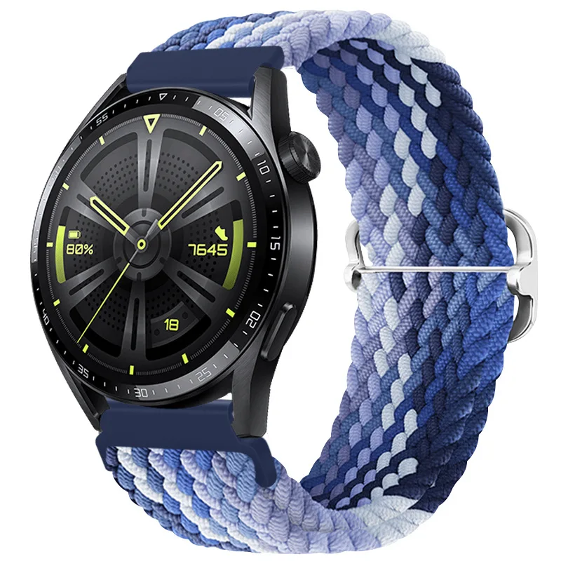 Braided Loop Breathable Sport Wristband Bracelet, 20mm/22mm Band