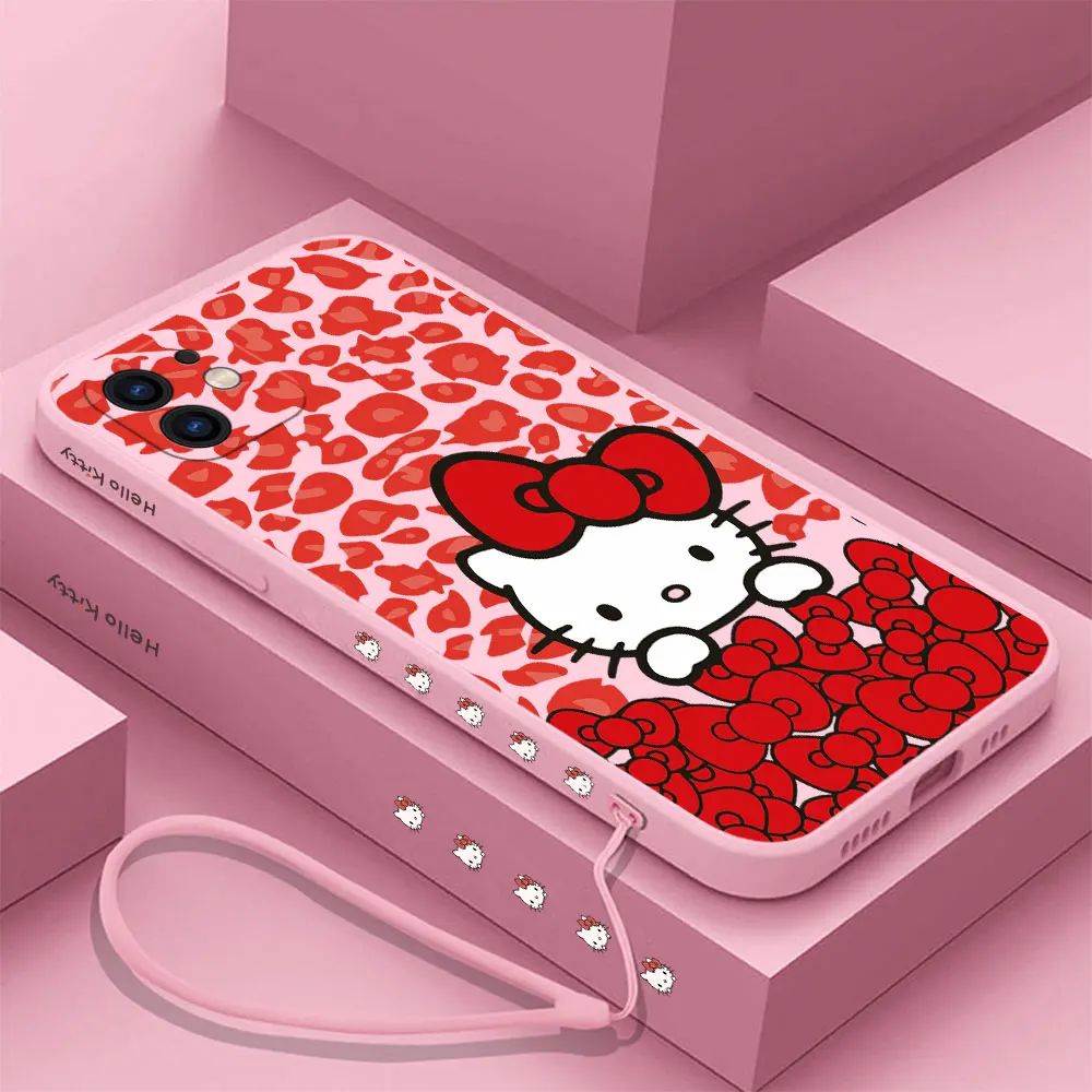 thumbnail image 1 of Sanrios-funda de teléfono con dibujos animados de Hello kitty, bonita funda con correa de mano para iPhone 15, 14, 13, 12, 11 Pro Max, Mini, X, XR, XS MAX, SE20, 8, 7 Plus, 1 of 5