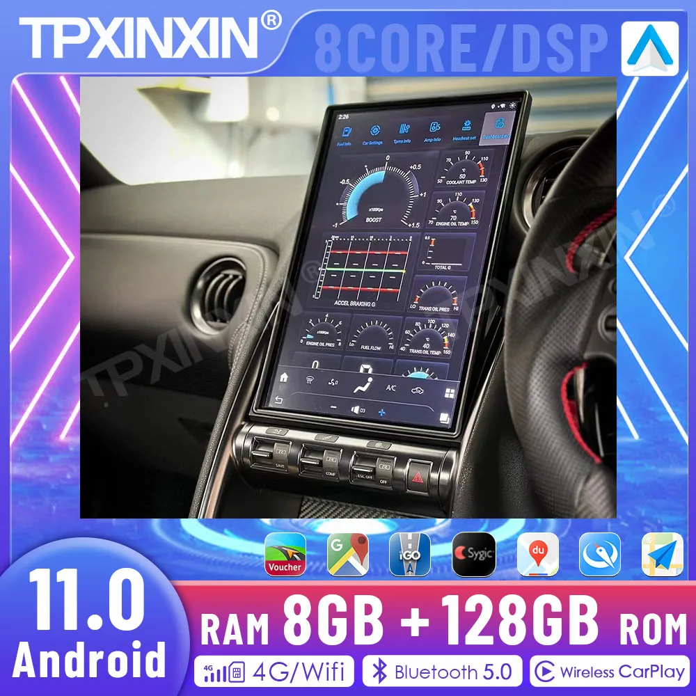 

14.4 Inch Qualcomm For Nissan GT-R Car Radio Multimedia Player Smart Android Display GPS Navigation Head Unit Auto Accessories