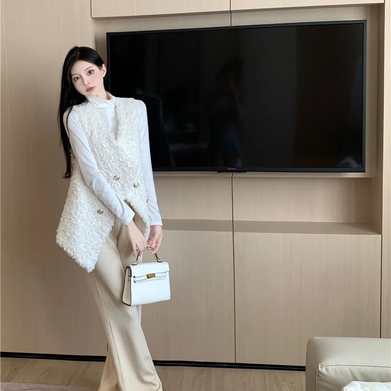 Women's Sleeveless Jacket Artificial Fur Coat Winter
