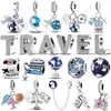 925 Sterling Silver Travel Passport Trunk Charms Fit Original Bracelet Diy Airplane Earth Beads for Jewelry Making Gift 1