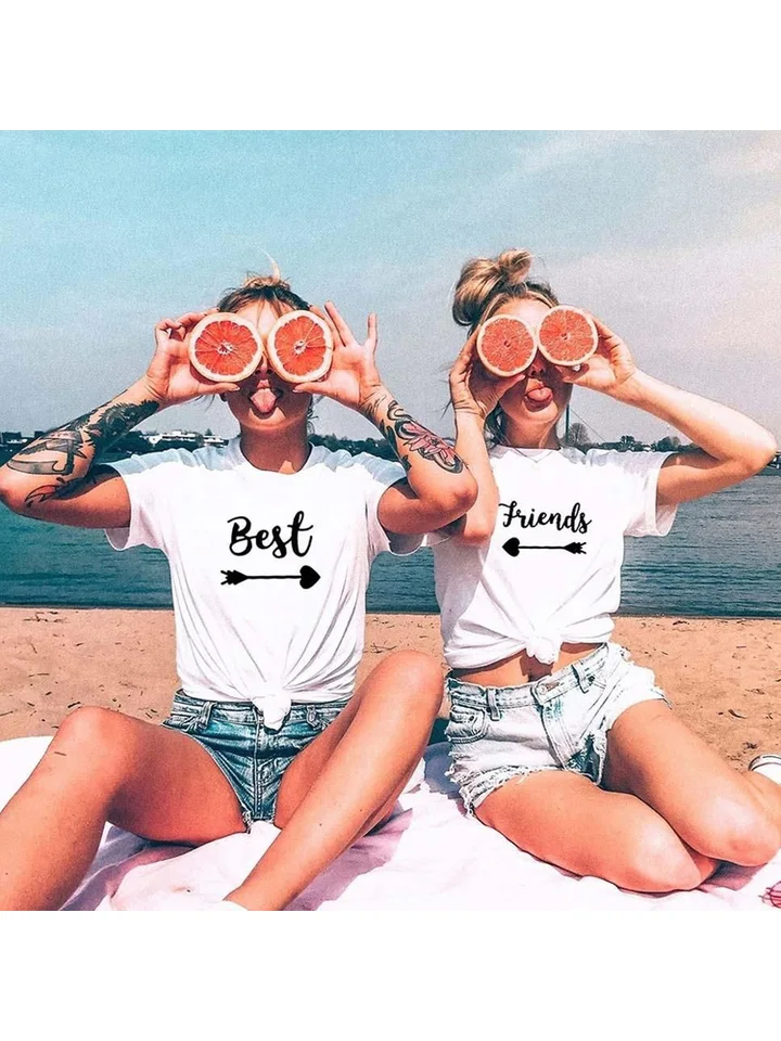 Mr. Gadgets Coppia Di T-shirt Amicizia Best Friends – Scritte Divertenti E Grafica Simpatica, 100% Cotone