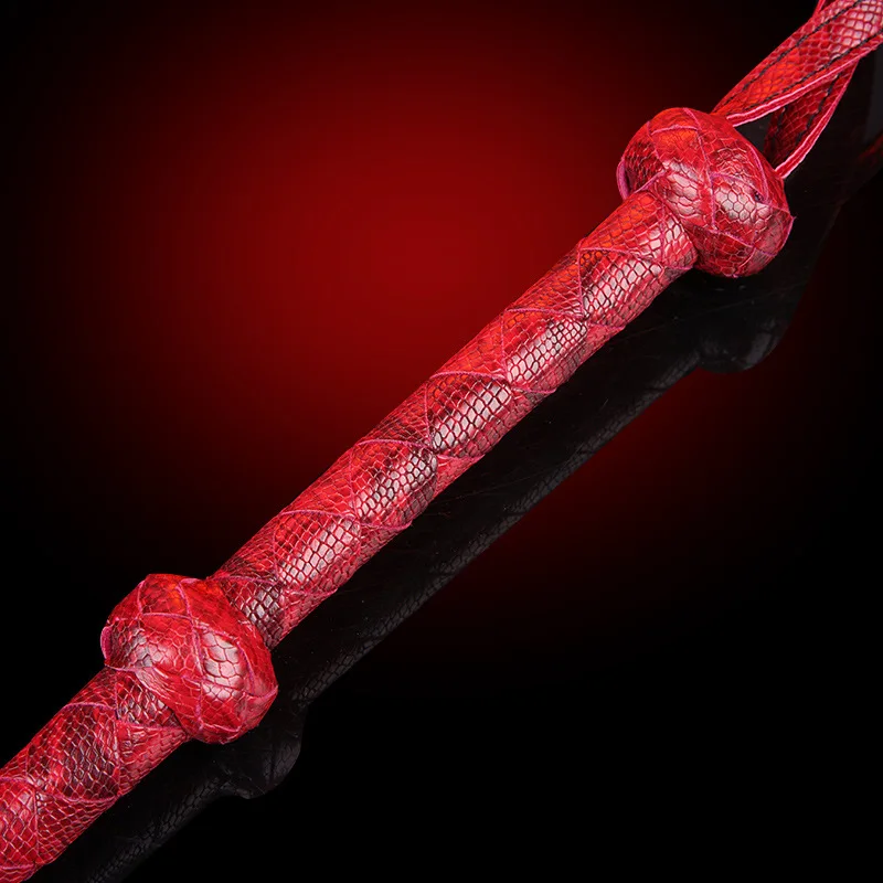 98CM Serpentine Pattern Genuine Leather 9 Braids Horse Whip Horse Training Real Leather Whips