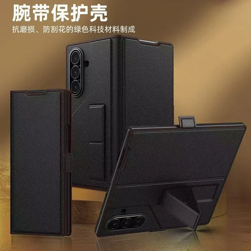 Luxury PU Leather Wallet Card Holder Phone Case with Screen Protector and Shockproof Cover