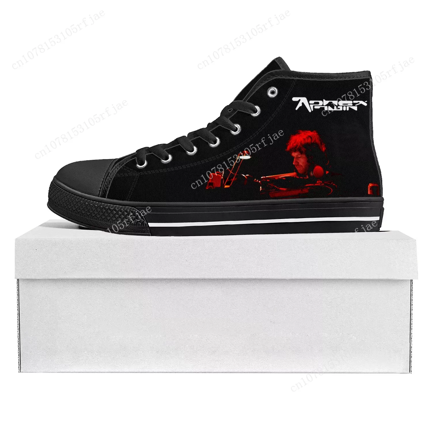 Aphex Twin Electronic Music DJ Mixer High Top High Quality Sneakers Mens Womens Teenager Canvas Sneaker Couple Shoe Custom Shoe