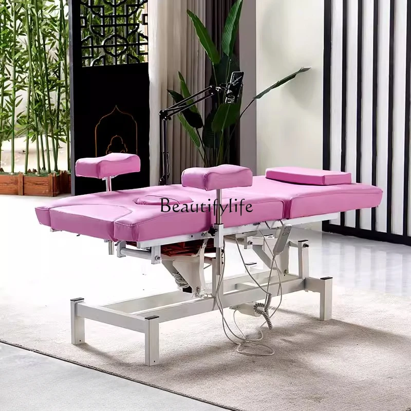 Electric Lifting Moxibustion Fumigation Facial Bed Beauty Salon Special Medical Bed