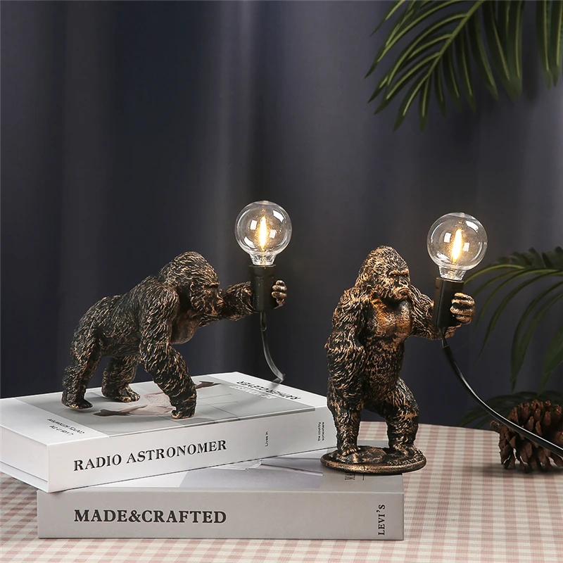 Table Lamps Nordic King Kong Resin USB Customizable Animal Lamps