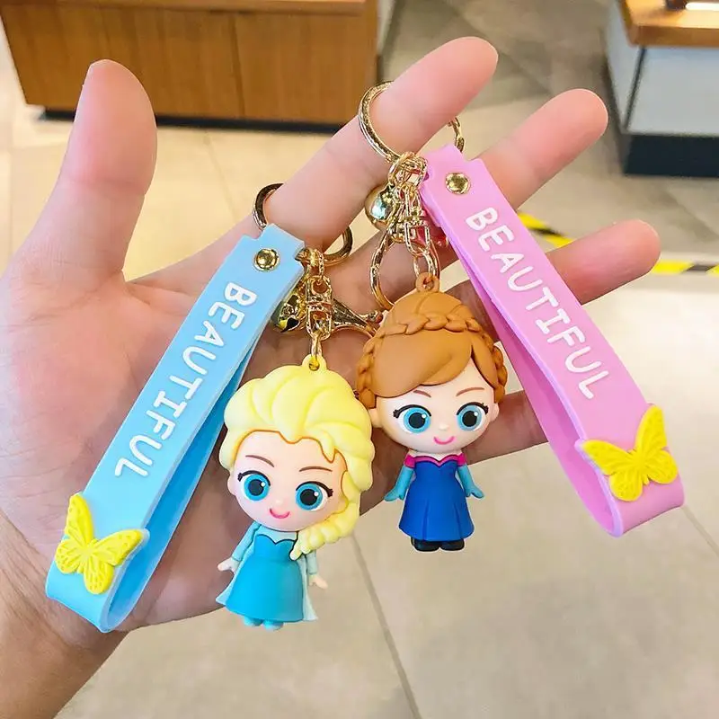 Creative Cartoon Frozen Series Keychain Cute Female Dropper Doll Keychain Ring Car Pendant