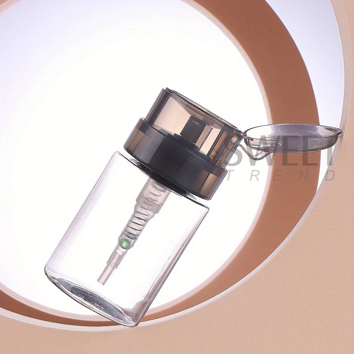 2pcs 100ml Empty Nail Art Polish Clean Bottle Push Pump Dispenser Liquid Storage Bottle Cleanser Remover Container Manicure Tool