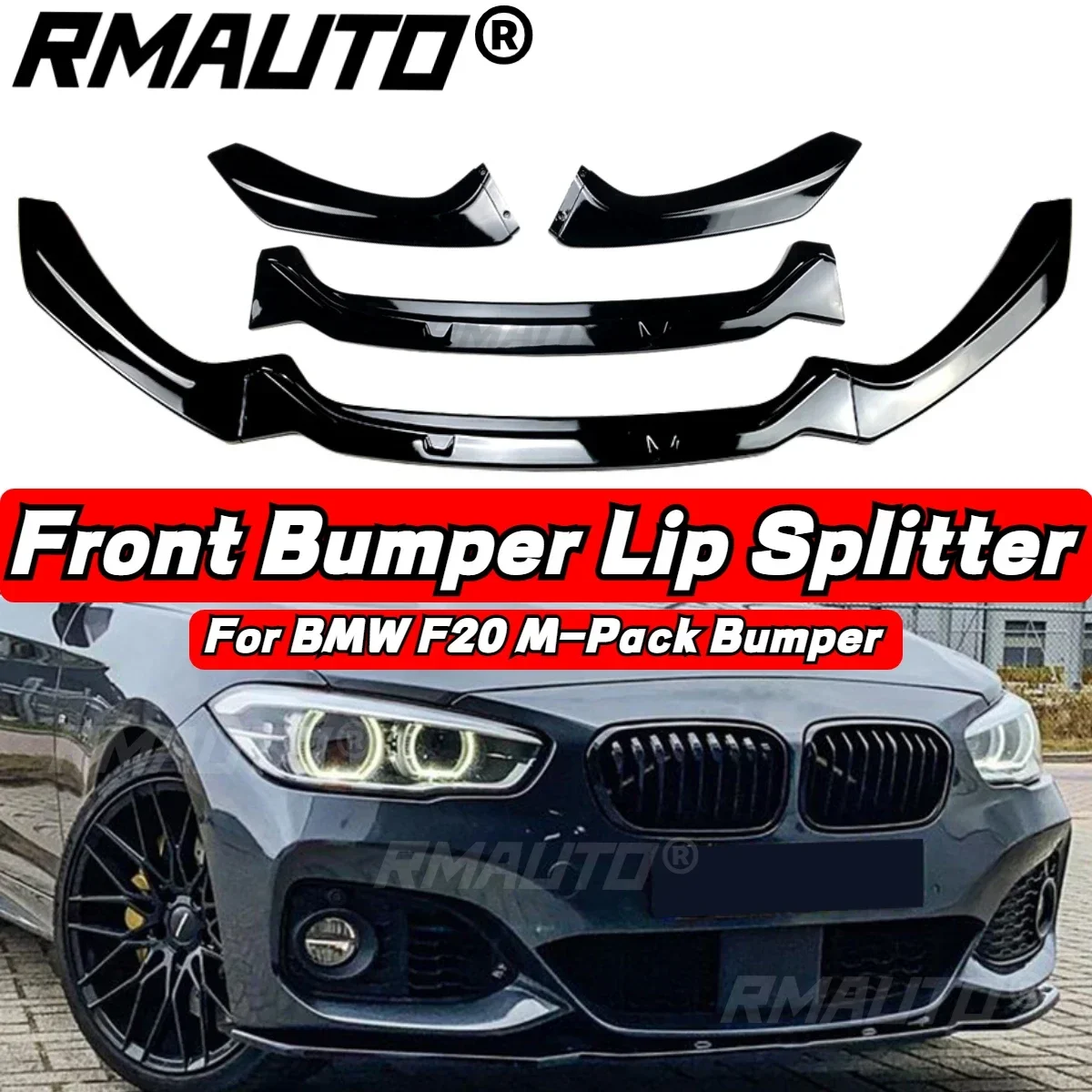 

3Pcs F20 Front Bumper Lip Splitter Spoiler Diffuser Bumper Protector For BMW 1-Series F20 F21 2011-2019 Car Accessories Body Kit