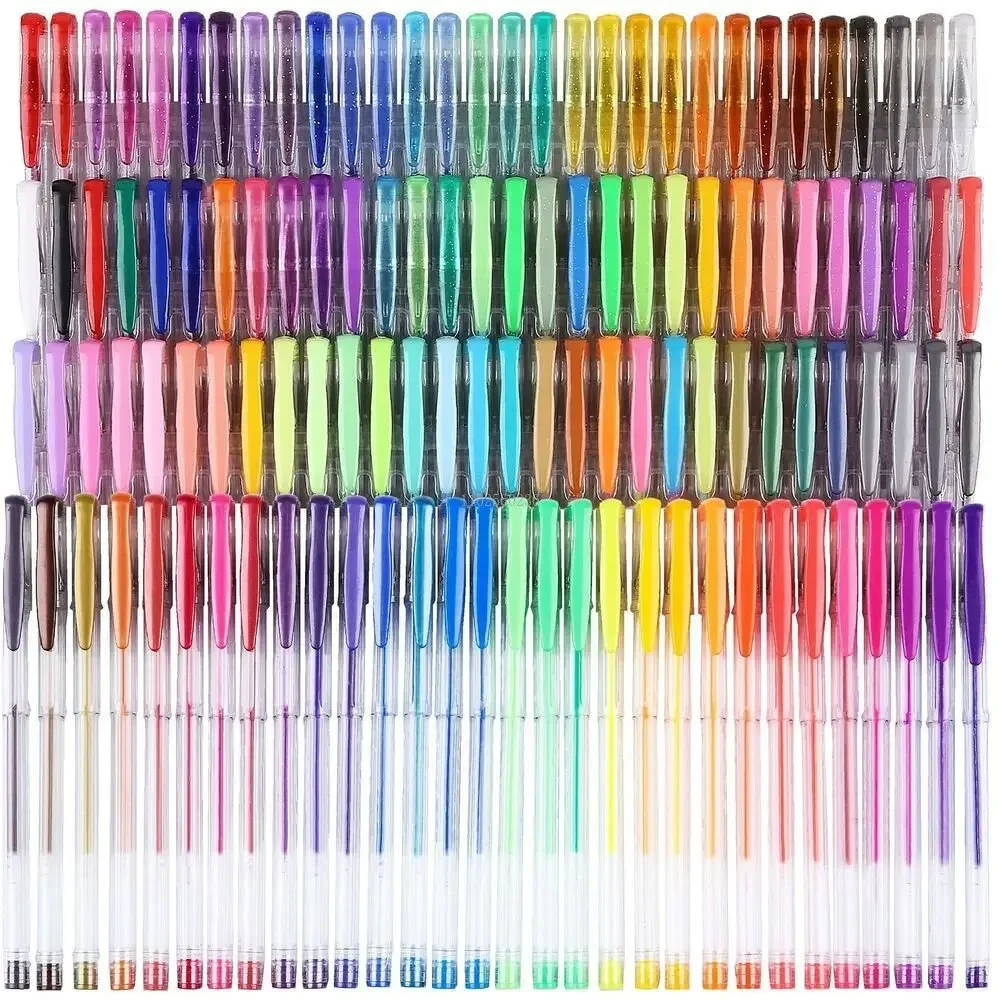 100 Farben Gel Stift Set Glitter Metallic farbige Tinte für Erwachsene Färbung Zeichnung Marker Stifte Sammelalbum Zeitschriften Kunst liefert niedlich