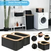 Black Storage Baskets for Organizing,Fabric Storage Bins with Bamboo Handles, Collapsible Storage Baskets for Shelves and Closet 1