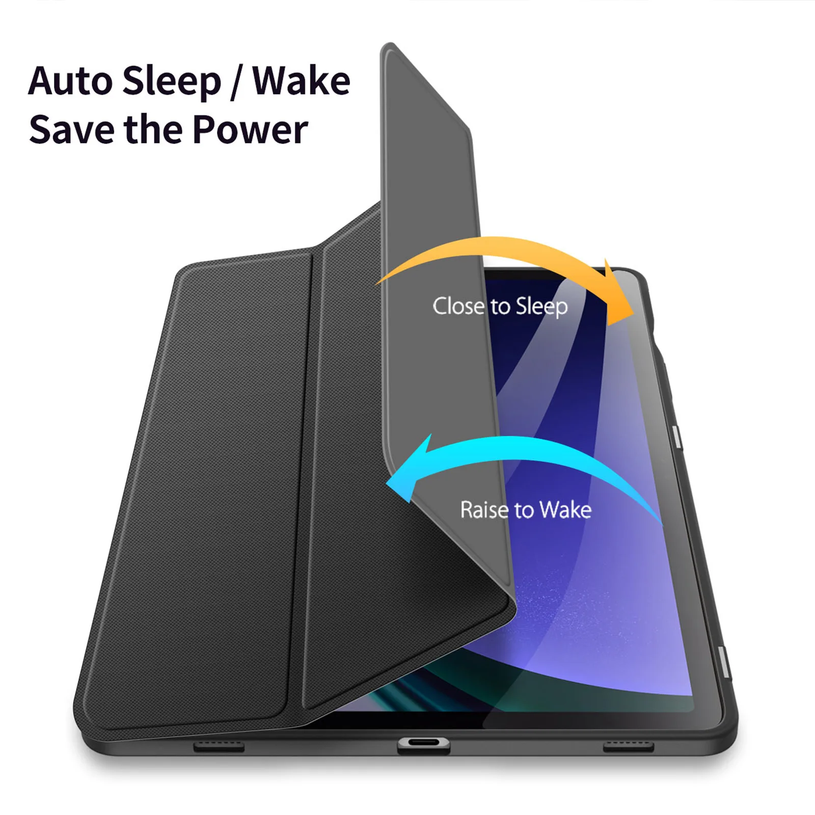 Couro Clássico Smart Stay Back Cover com Pen Groove Capa para Samsung Galaxy Tab s9 fe Plus Acrílico e Tpu - Imagem 3