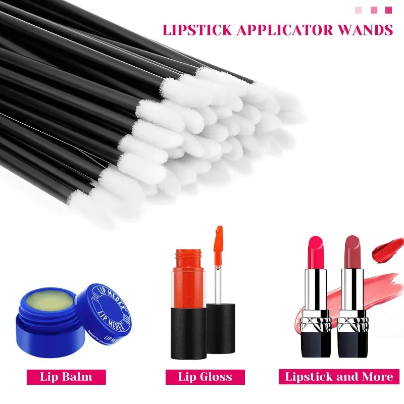 281 pcs Makeup Accessories with Makeup Applicators Triangle Disposable Lip Applicators Eyeliner Brushes Tools cotton swabs