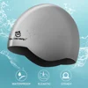 QUESHARK Adults Teens Silicone Waterproof Seamless 3D Elastic Swimming Cap Diving Swim Hat 2 Colors For 1 Cap Hair Protection 3