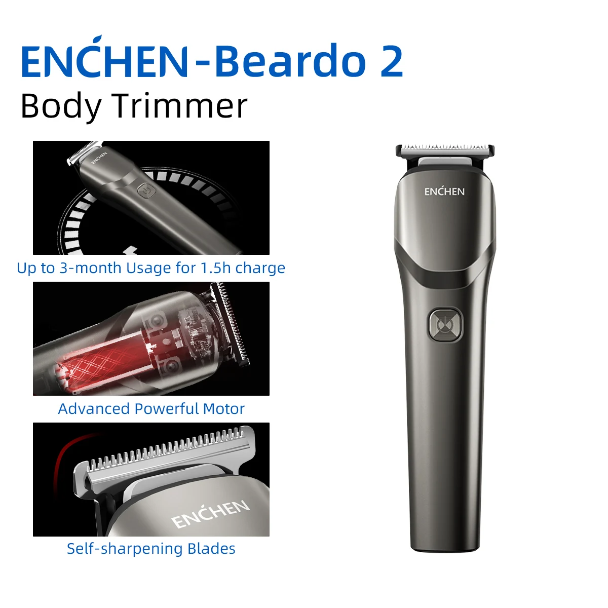 Hair Clipper ENCHEN Hair Trimmer Professional Cutting Machine Multi-functional Portable Body Shaver Men-Beardo 2