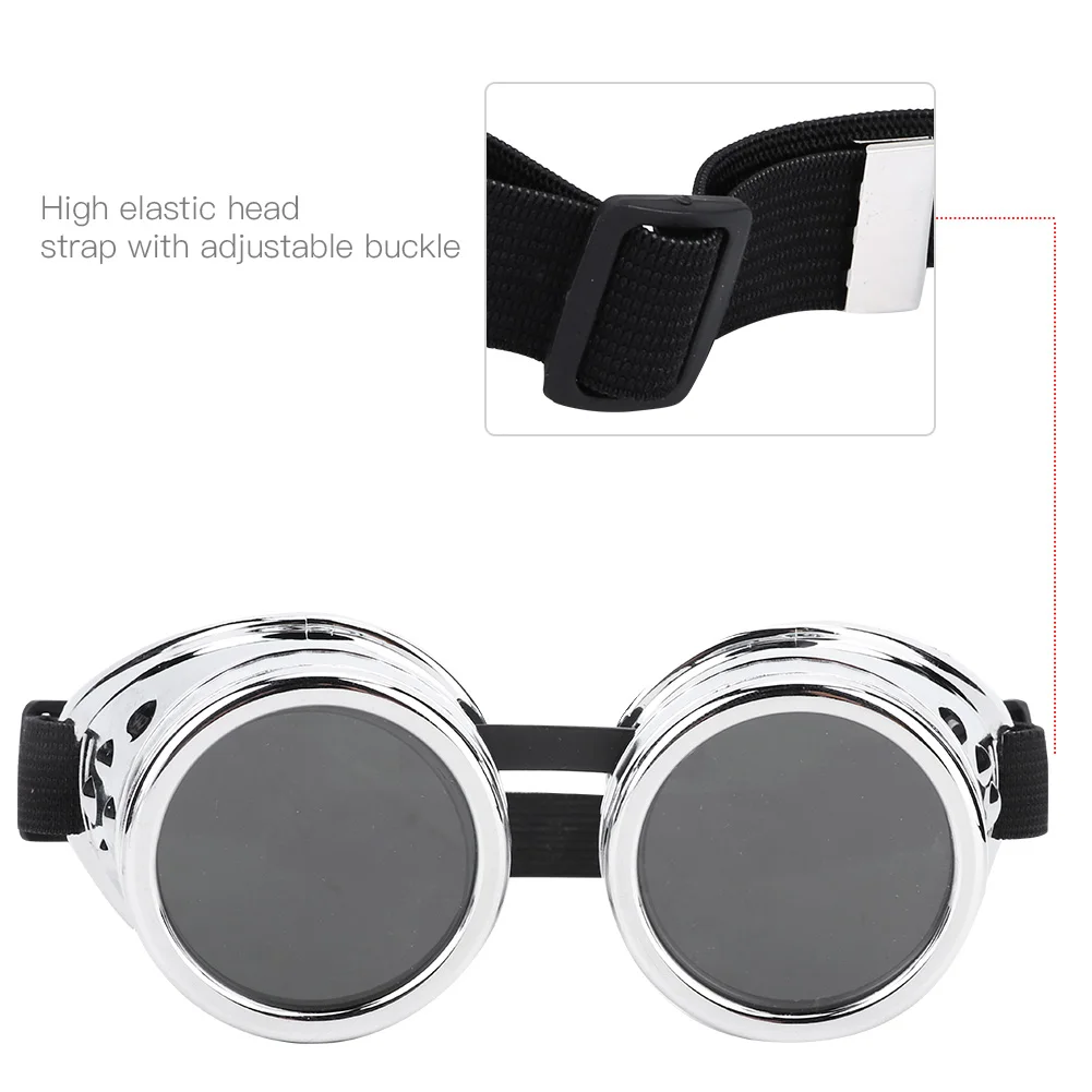 Vintage Steampunk Glasses ABS Vintage  Steampunk Goggles Double Layer Sunglasses for Party Prop Decor