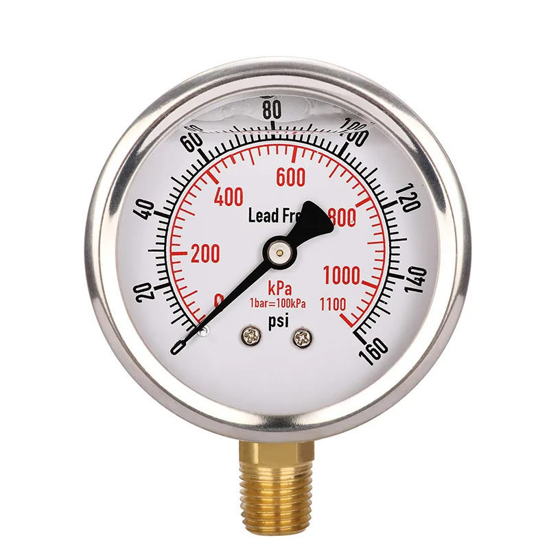 Bourdon manómetro mecánico de presión de aire, tubos para medios ...