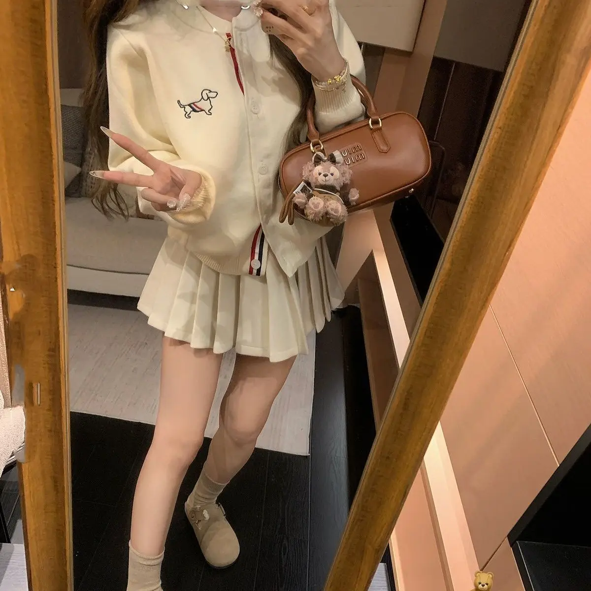 고품질 골프 스웨터 여성 골프웨어 2025 가을 겨울 신상 자켓 패션 자수 니트 가디건 여성 골프 의류 명품