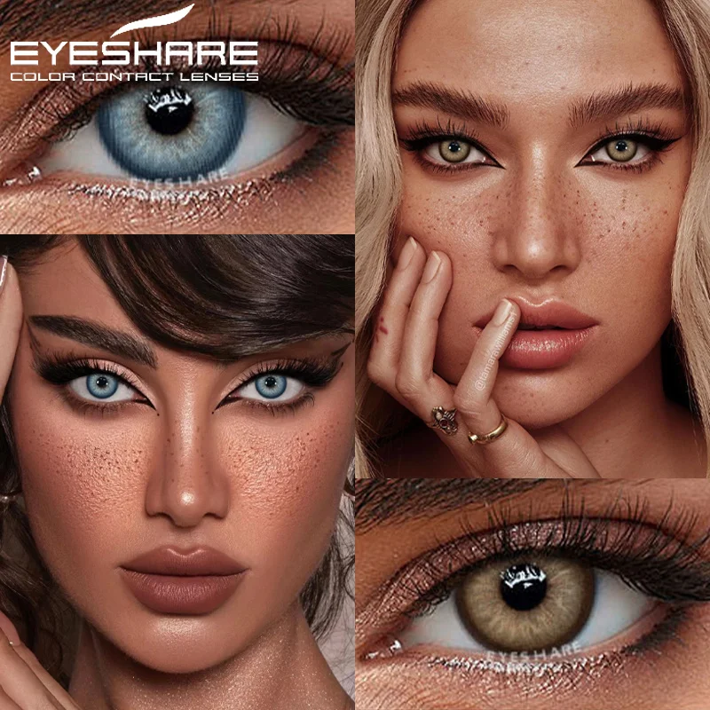 1 пара цветных контактных линз EYESHARE для глаз, синие линзы для глаз, натуральные серые линзы для глаз, зеленые линзы, ежегодное использование контактов для глаз