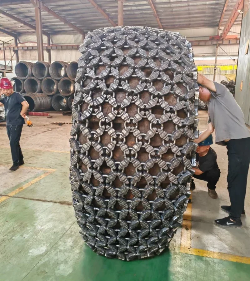 23.5r25 wheel loader tyre snow chain used in snowice muddy