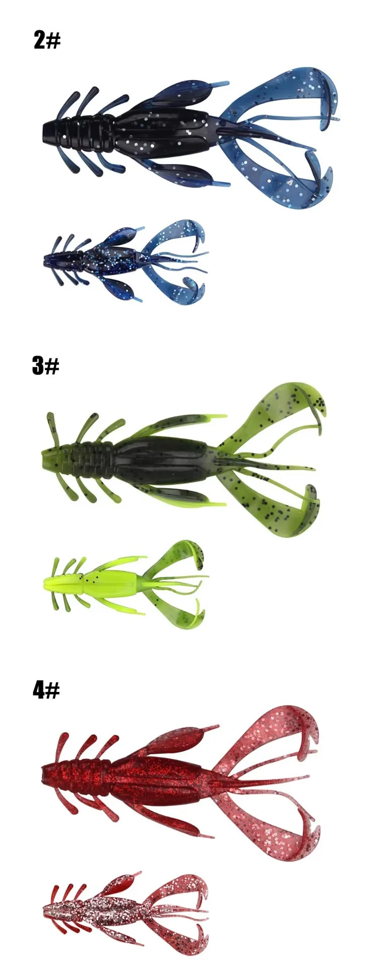 Weihe 4 stücke Bart Garnelen Soft köder 10cm 10g Angeln Kunst köder Soft Fishing Köder Simulation lebensechte Garnelen Soft Shrimp Köder – Detail 3