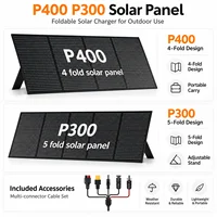 Panneau solaire pliable de 400 W, chargeur solaire portable de 300 W avec pieds réglables pour centrale électrique, camping-car, camping et activités de plein air. 2