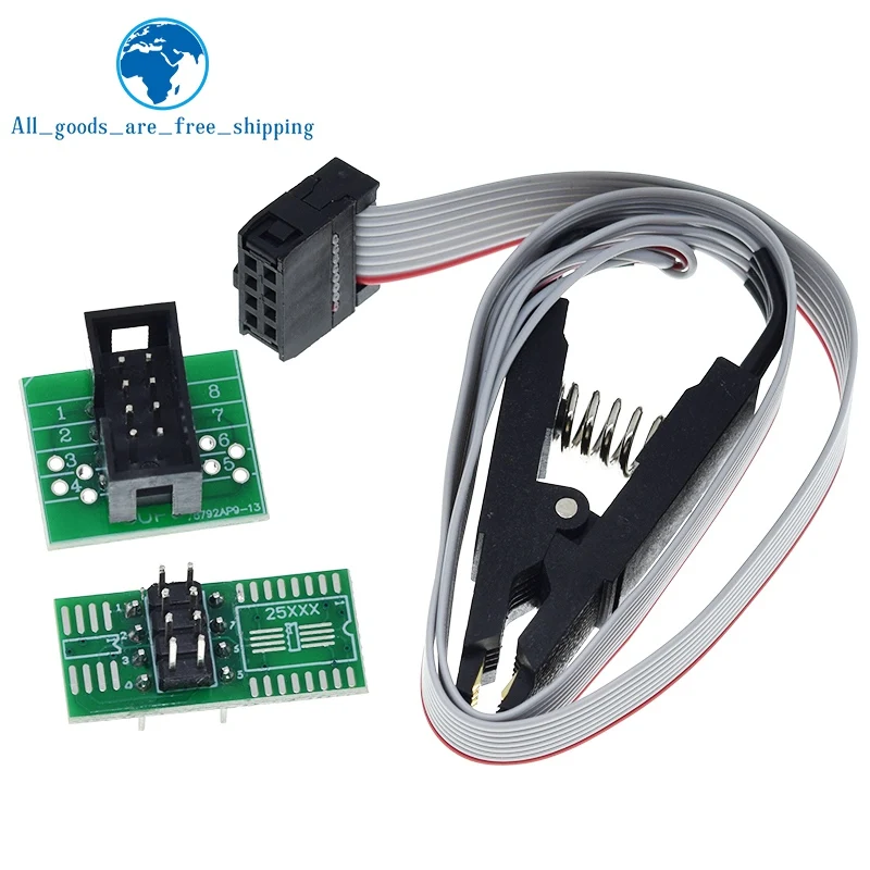 SOIC8 SOP8 Test Clip For EEPROM 93CXX/25CXX/24CXX in-circuit programming USB Programmer TL866CS TL866A EZP2010