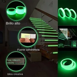 Luminous Tape Green Blue Orange Yellow Warning Ground Light Storage Stair Anti-Slip Sticker Reflective Fluorescent Home Gadgets