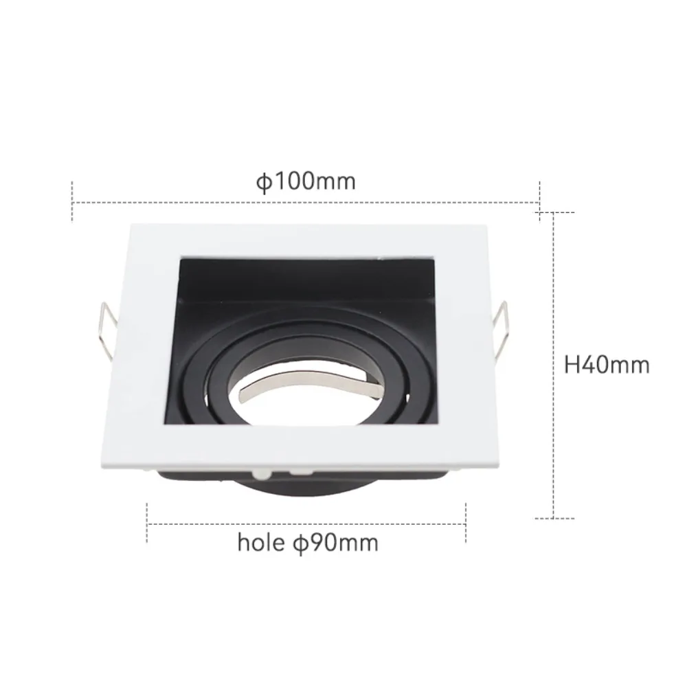 JOYINLED Square Double Ring LED Downlight Adjustable Recessed Frame GU10 MR16 Bulb Holder Spot Lamp Bracket Fixture for decor