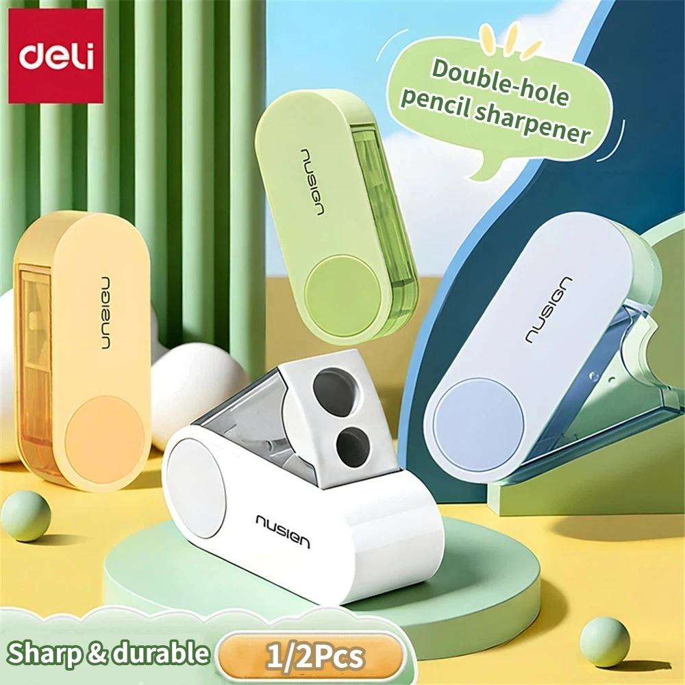 Manual Mini Pencil Sharpener Dual-Hole Sharpener for Thick and Thin Pencils Portable Durable Pencil Sharpener,For School Office 1