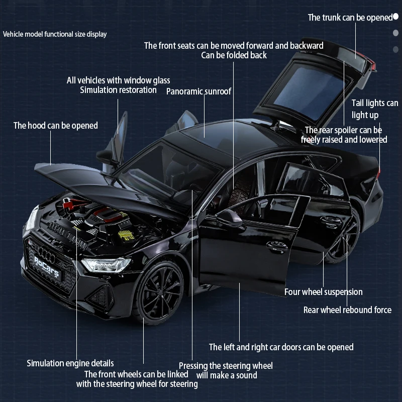 アウディ RS7 1/32 1/32 Audi RS7 Alloy Sport Car Toys Diecast Models Cars