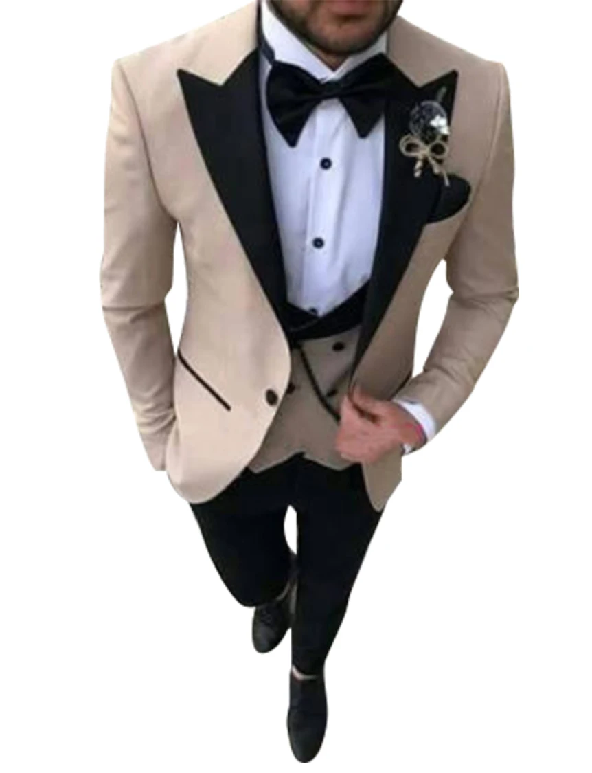 

Men's Suit Peak Lapel One Button Three Pieces Set