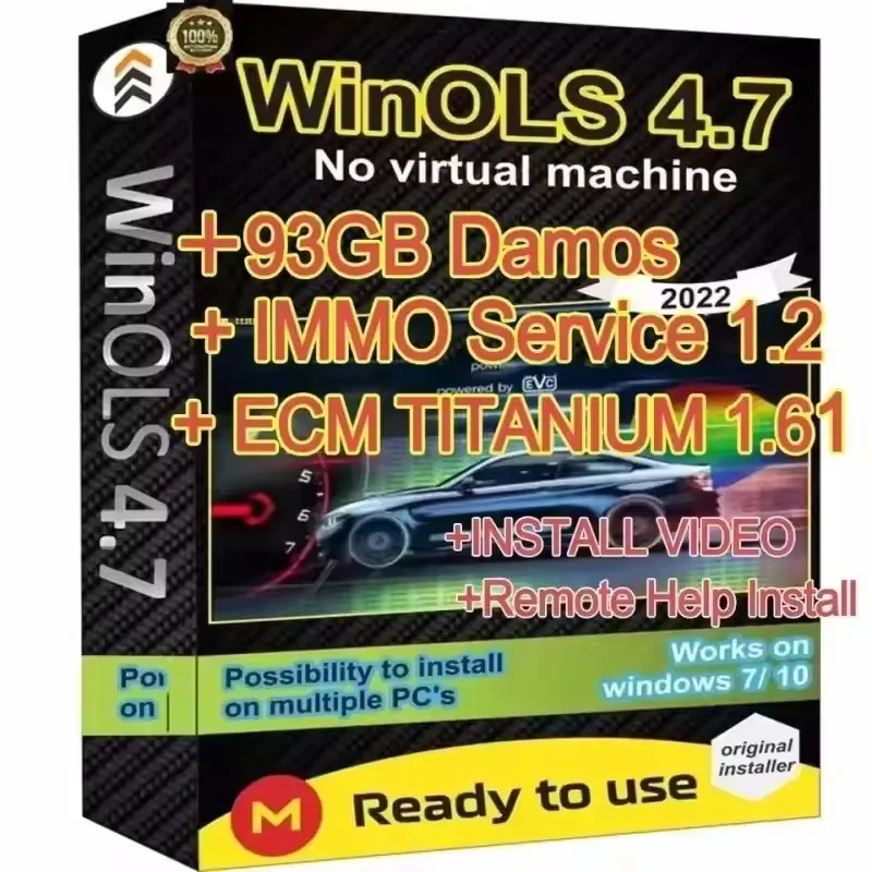 Winols 4.7+ 93GB Damos Big Pack 2020-2022 ECM Titanium 1.61 with 26000+ Immobilizer Services Tool V1.2 Free Assistance for Auto
