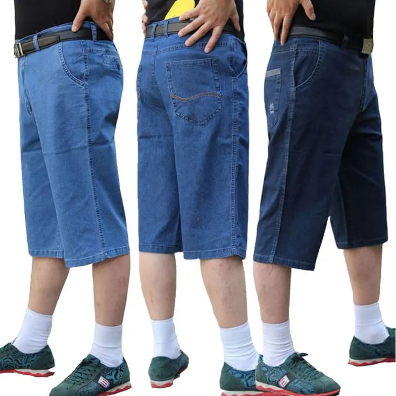 

Men's Casual Denim Shorts Summer Loose Knee length Short Pants Classic Clothes Work Business Plus size 2022 new