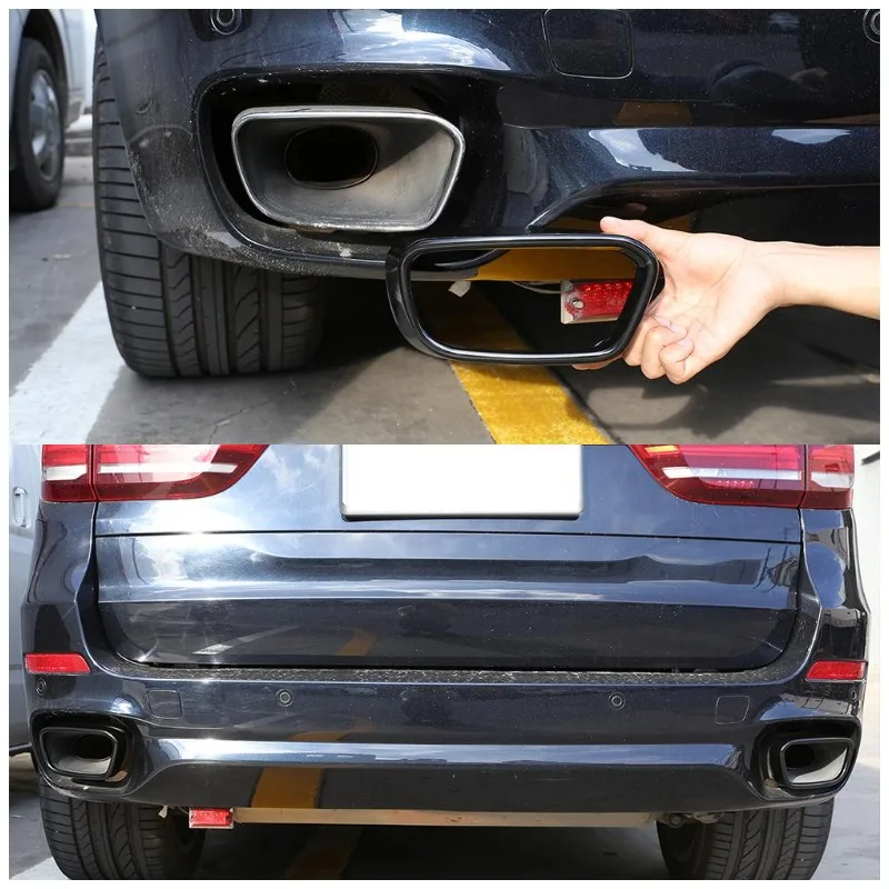 Stainless Steel Car Tail Muffler Exhaust Pipe Output Cover Parts for BMW X5 F15 2014 -, X6 F16 2015-(for M Sports Version)