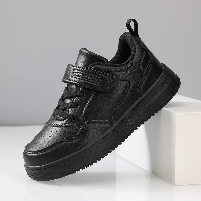New Casual Leather Sneakers for Children Solid Color Fashion Skateboarding Shoes for Kids Comfortable Low Top Trainers Boys Sports Shoes Baby Shoes Kids Sneakers Kids Shoes Kids Sports Shoes
