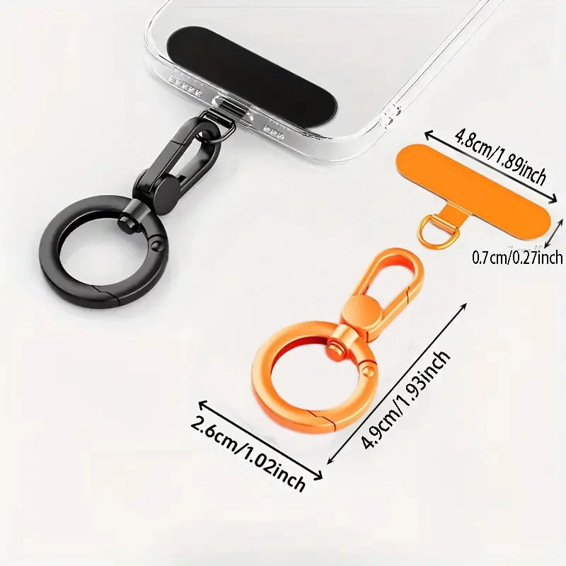 Rotatable Metal Phone Lanyard Connector with Steel Clip