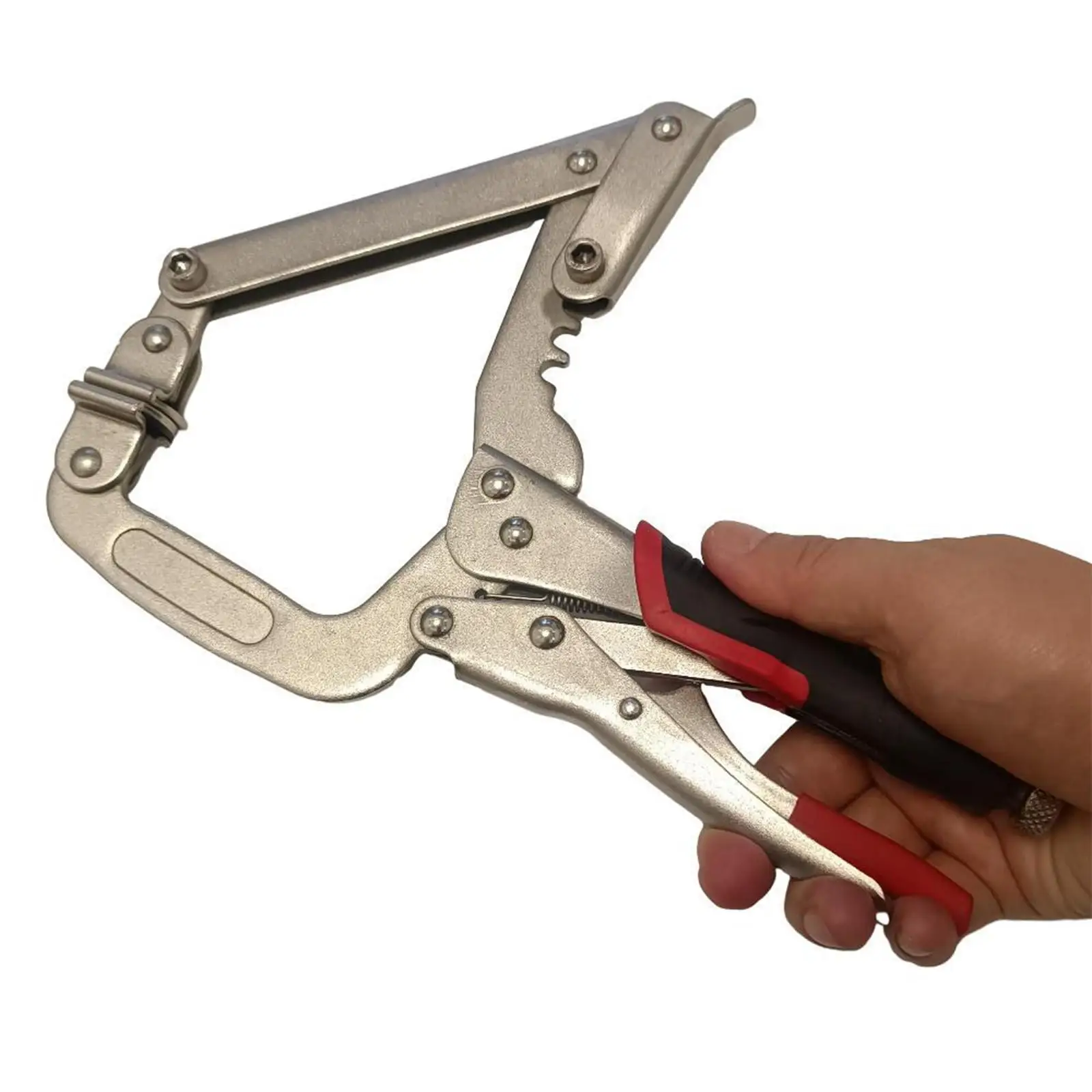Locking C Clamp Pliers Nonslip Handles Face Clamp Locking Pliers 10 inch for Welding Home DIY Woodworking Pocket Hole Joinery