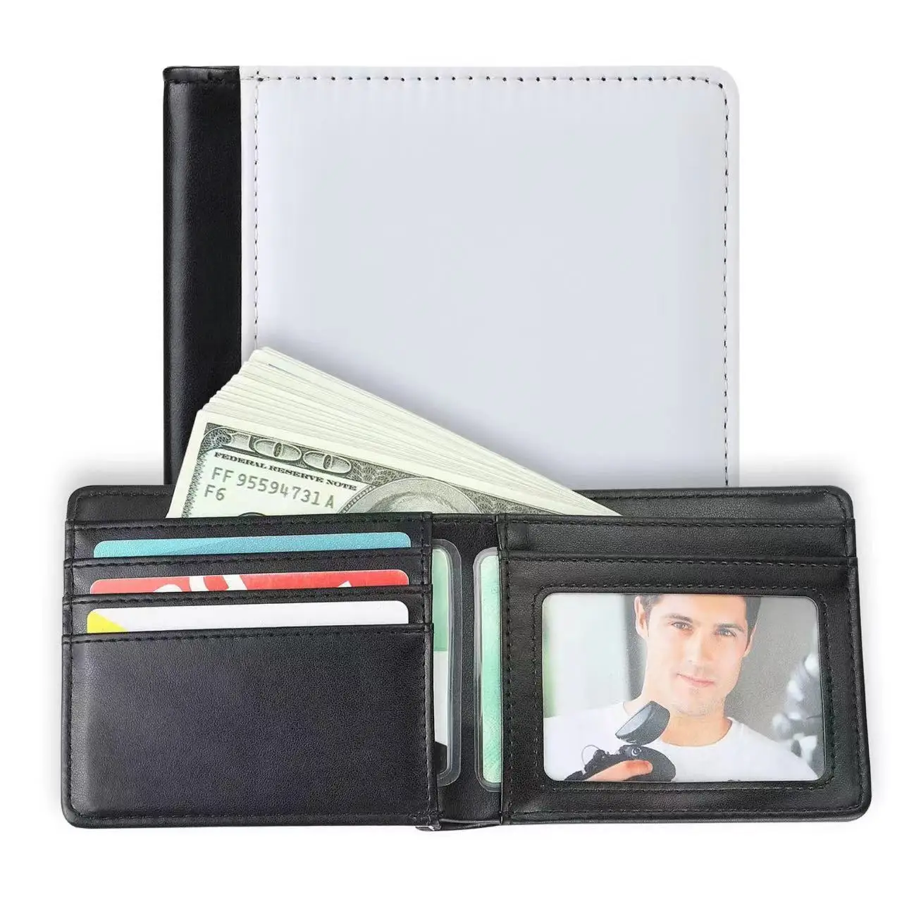 

3PCS Bulk Sublimation Men Wallet Blanks for High Quality Printable PU Wallet with Cards Slots Photo Holder Heat Press Products